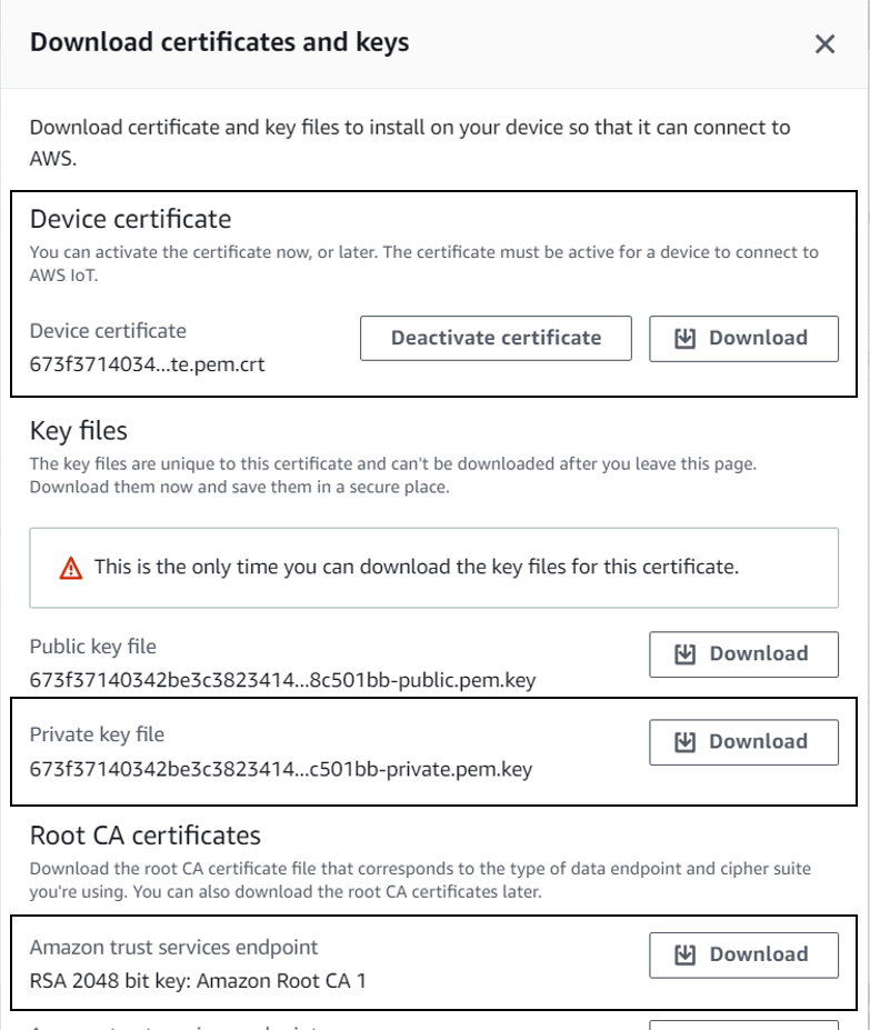 Downloading certificates